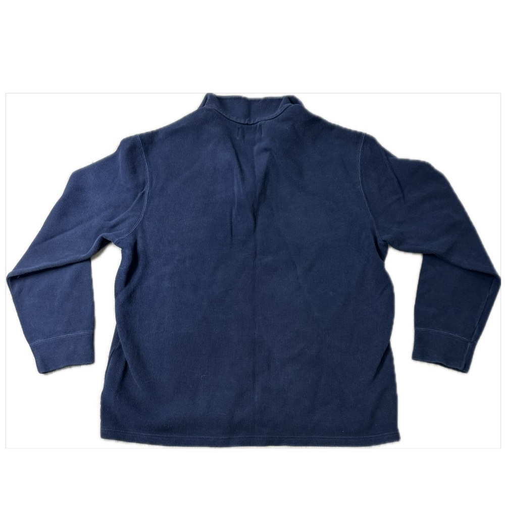 😎 Men’s Polo by Ralph Lauren Quarter Zip Pull Over Navy Blue Cotton Sweater - Picture 2 of 2